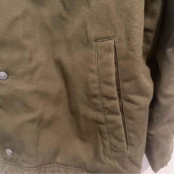 NWOT ASOS DESIGN Oversized Harrington Jacket in Khaki Corduroy collar Size XL - Picture 6 of 9
